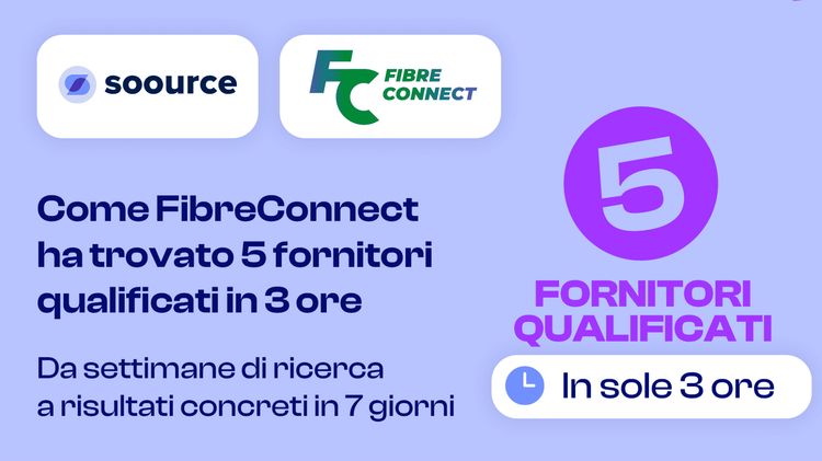 Come Soource ha aiutato FibreConnect a trovare fornitori strategici risparmiando decine di ore di lavoro